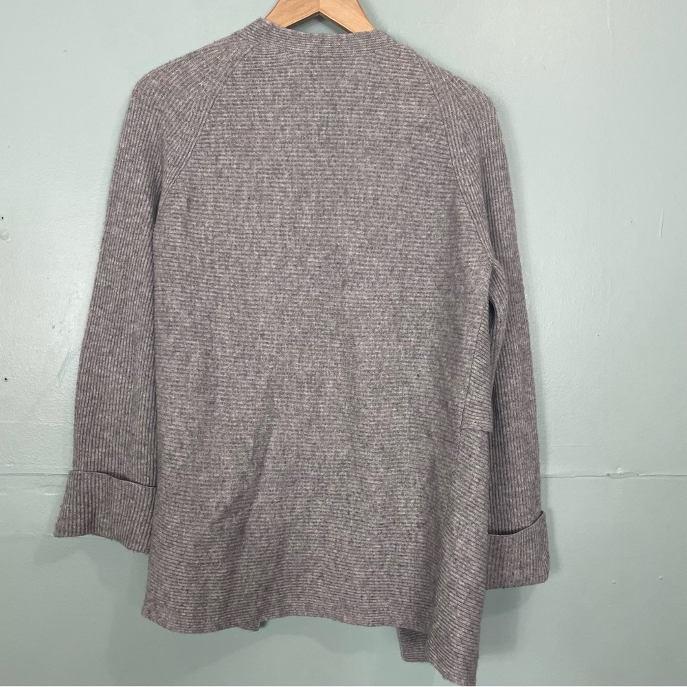 Vince Drape Front Wool Cashmere Cardigan Open Front‎ Gray Women Small Ribbed - Picture 8 of 11